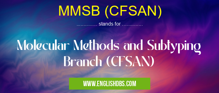 MMSB (CFSAN) means Molecular Methods and Subtyping Branch (CFSAN) MMSB (CFSAN)