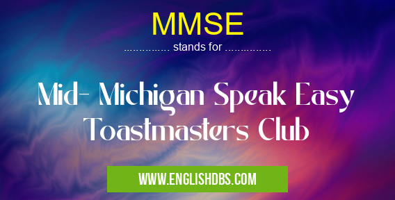 MMSE means Mid- Michigan Speak Easy Toastmasters Club MMSE