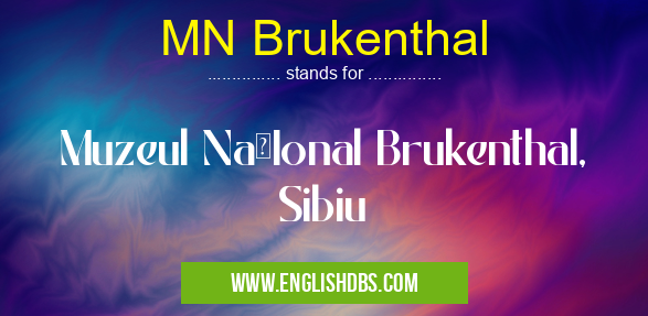 MN Brukenthal means Muzeul NaţIonal Brukenthal, Sibiu MN Brukenthal