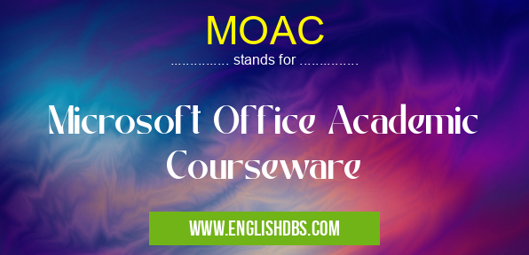 MOAC means Microsoft Office Academic Courseware MOAC