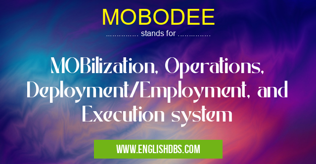 MOBODEE means MOBilization, Operations, Deployment/Employment, and Execution system MOBODEE
