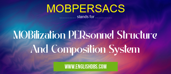 MOBPERSACS means MOBilization PERsonnel Structure And Composition System MOBPERSACS