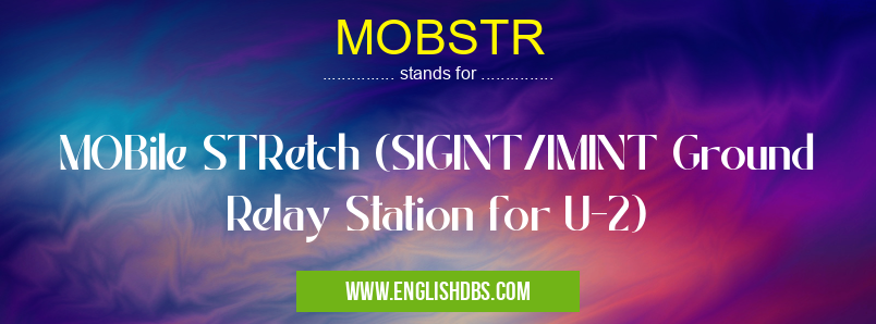 MOBSTR means MOBile STRetch (SIGINT/IMINT Ground Relay Station for U-2) MOBSTR