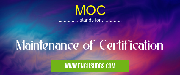 MOC means Maintenance of Certification MOC