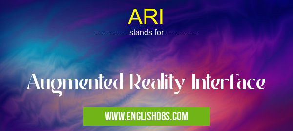 ARI means Augmented Reality Interface ARI