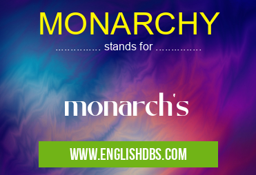MONARCHY means monarch's MONARCHY