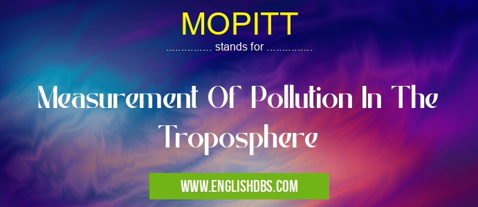 MOPITT means Measurement Of Pollution In The Troposphere MOPITT