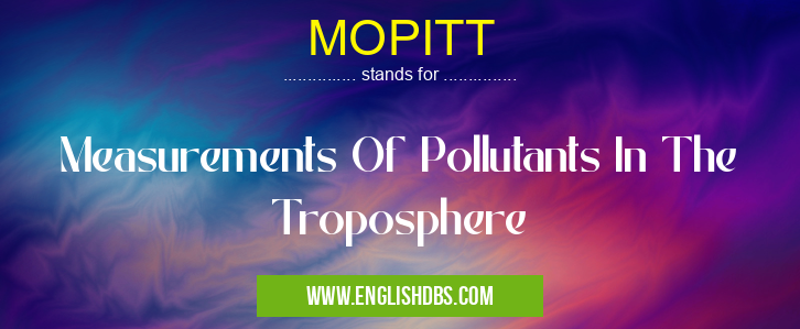 MOPITT means Measurements Of Pollutants In The Troposphere MOPITT