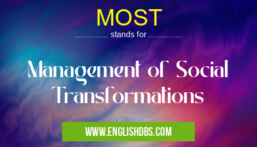 MOST means Management of Social Transformations MOST