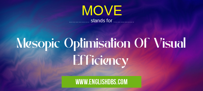 MOVE means Mesopic Optimisation Of Visual Efficiency MOVE