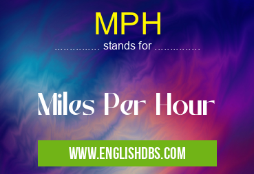 MPH means Miles Per Hour MPH