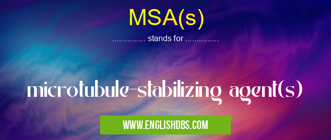 MSA(s) means microtubule-stabilizing agent(s) MSA(s)