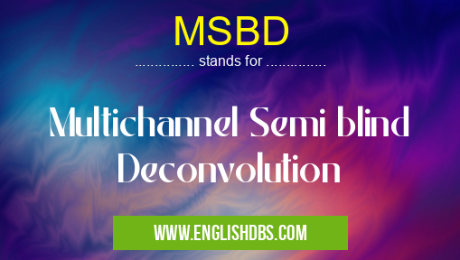 MSBD means Multichannel Semi blind Deconvolution MSBD