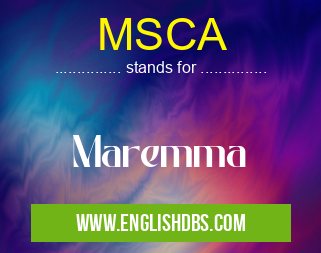 MSCA means Maremma MSCA