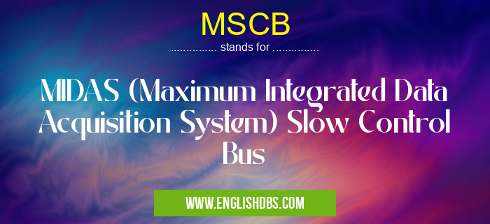 MSCB means MIDAS (Maximum Integrated Data Acquisition System) Slow Control Bus MSCB
