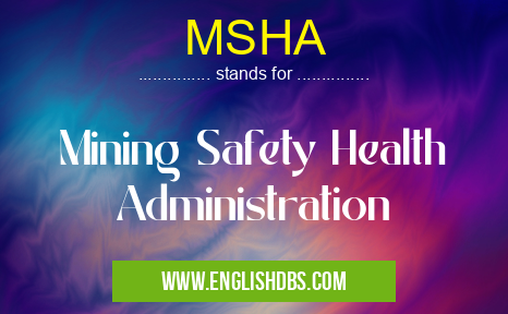 MSHA means Mining Safety Health Administration MSHA