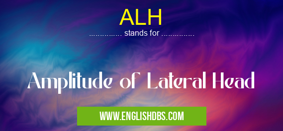 ALH means Amplitude of Lateral Head ALH
