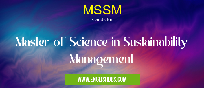 MSSM means Master of Science in Sustainability Management MSSM