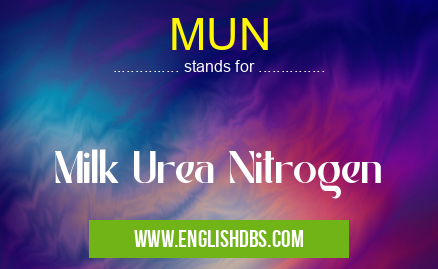 MUN means Milk Urea Nitrogen MUN
