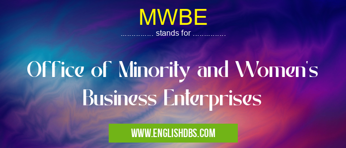 MWBE means Office of Minority and Women's Business Enterprises MWBE