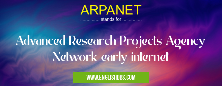 ARPANET means Advanced Research Projects Agency Network early internet ARPANET