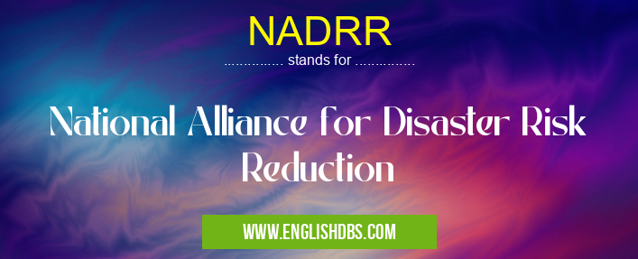 NADRR means National Alliance for Disaster Risk Reduction NADRR