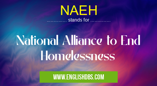 NAEH means National Alliance to End Homelessness NAEH