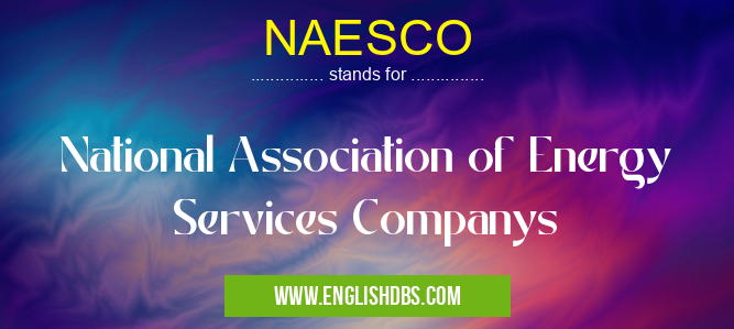 NAESCO means National Association of Energy Services Companys NAESCO