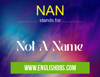 NAN means Not A Name NAN