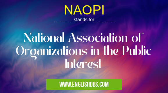 NAOPI means National Association of Organizations in the Public Interest NAOPI