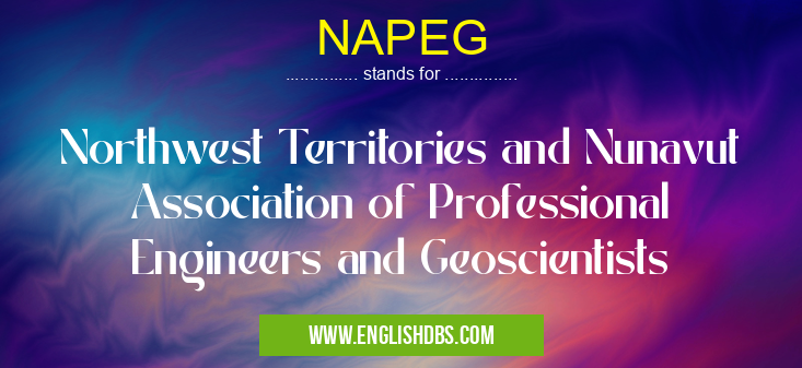 NAPEG means Northwest Territories and Nunavut Association of Professional Engineers and Geoscientists NAPEG