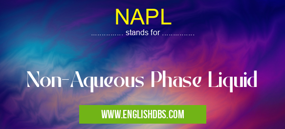 NAPL means Non-Aqueous Phase Liquid NAPL