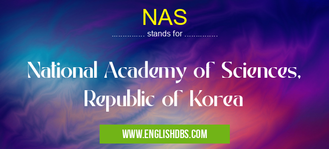 NAS means National Academy of Sciences, Republic of Korea NAS