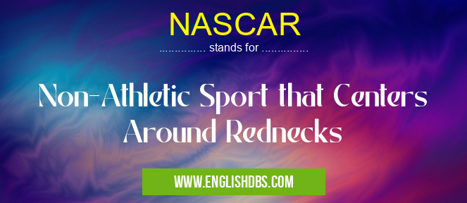 NASCAR means Non-Athletic Sport that Centers Around Rednecks NASCAR