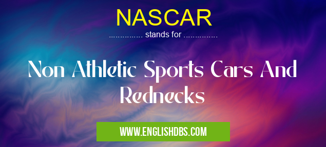 NASCAR means Non Athletic Sports Cars And Rednecks NASCAR