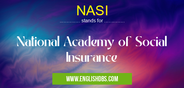 NASI means National Academy of Social Insurance NASI