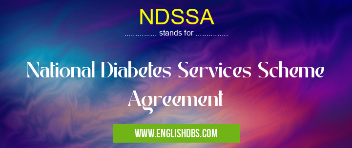NDSSA means National Diabetes Services Scheme Agreement NDSSA
