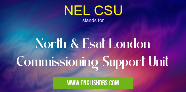 NEL CSU means North & Esat London Commissioning Support Unit NEL CSU