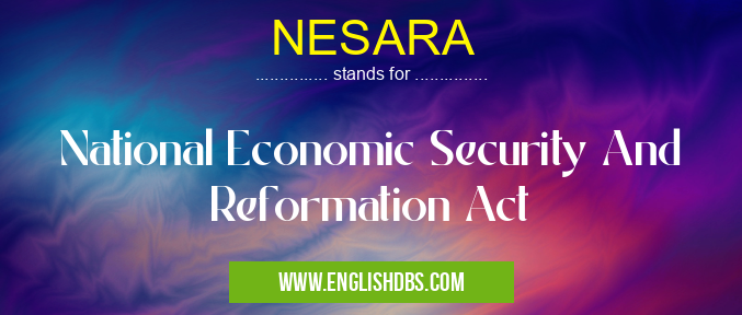 NESARA means National Economic Security And Reformation Act NESARA