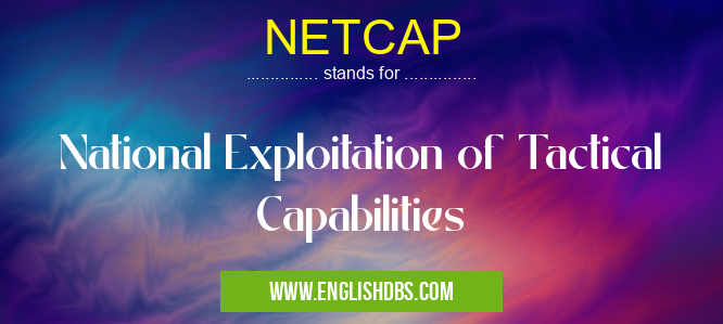 NETCAP means National Exploitation of Tactical Capabilities NETCAP