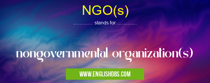 NGO(s) means nongovernmental organization(s) NGO(s)