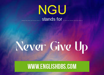 NGU means Never Give Up NGU