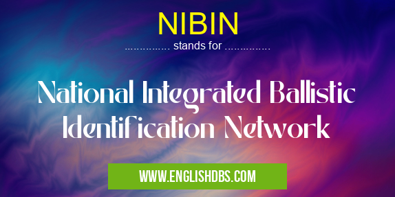 NIBIN means National Integrated Ballistic Identification Network NIBIN