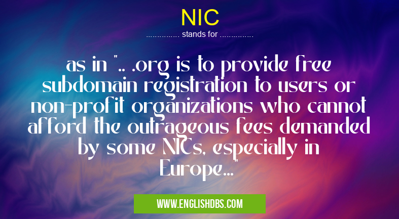 NIC means as in NIC