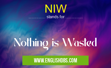 NIW means Nothing is Wasted NIW