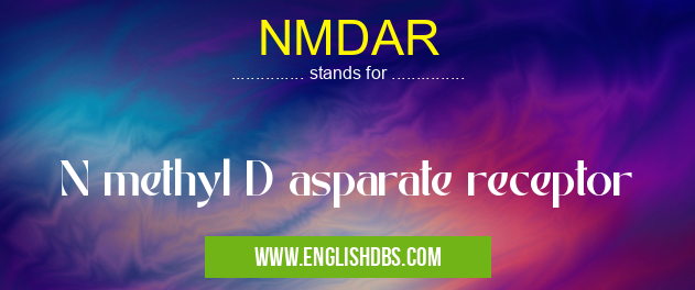 NMDAR means N methyl D asparate receptor NMDAR