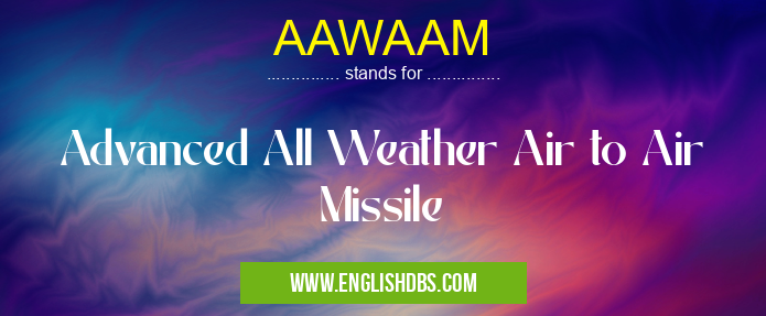 AAWAAM means Advanced All Weather Air to Air Missile AAWAAM