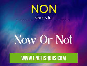 NON means Now Or Not NON