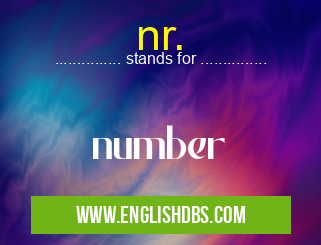 nr. means number nr.