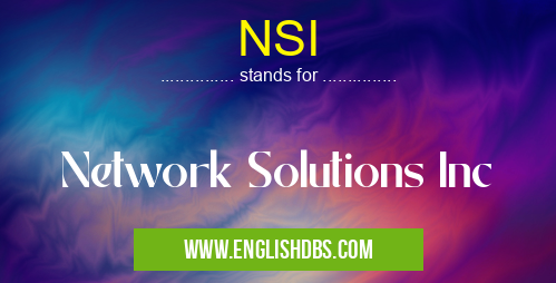 NSI means Network Solutions Inc NSI